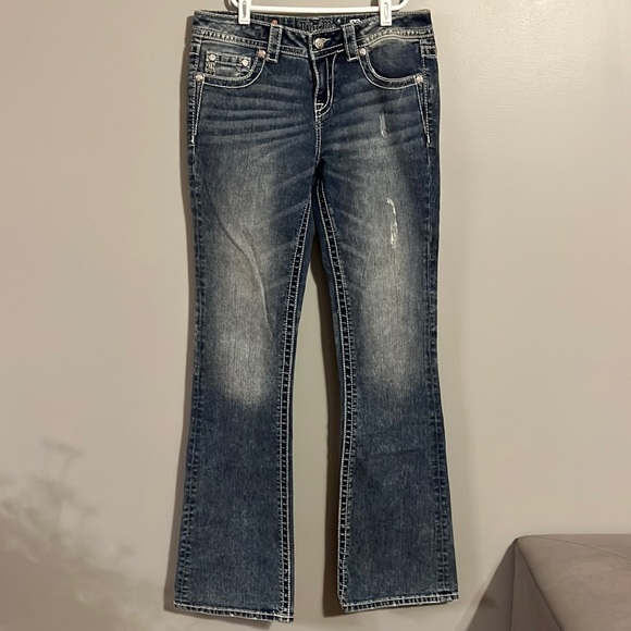 Miss Me Mid Rise Boot Cut Jeans, Size 28 - Picture 1 of 8
